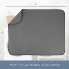 S&T INC. Dish Drying Mat XL, 18” x 24”, Absorbent Microfiber Kitchen Counter Mat - Image 7