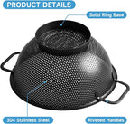 Black Colander for Kitchen, Stainless Steel Pasta Strainer - Image 5