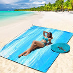 WIWIGO Beach Blanket Waterproof Sandproof Beach Mat 79" X 83"/10'x9'for 2-8 - Image 6
