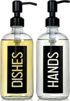 JASAI 2Pack 18OZ Glass Soap Dispenser, Kitchen Dispenser by JASAIHOME