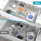 StorMiracle 33 PCS Clear Plastic Drawer Organizers Set, 4 Size Desk Drawer - Image 4