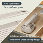 bella 9-Piece Nested Measuring Cups & Spoons Set, 4 Cups, 4 spoons, 1 Leveler - Image 4