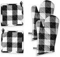 Oven Mitt & Pot Holder Buffalo Plaid Check 100% Cotton Heat Resistant Oven by SoftopiaCotton