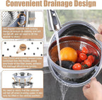 TeamFar Mixing Bowls with Colander Set, Stainless Steel Strainer and Nesting - Image 3