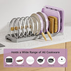 MUDEELA Pot Lid Organizer Rack for Cabinet, Expandable Pots and Pans Organizer - Image 3