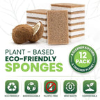 Metflavor 12 Pack Natural Kitchen Sponges, Biodegradable Non-Scratch Cellulose - Image 2