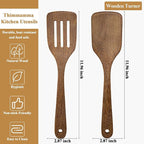 4 Pack Wooden Spatula for Cooking, Non-stick Turner Acacia Wood Spatula for - Image 4