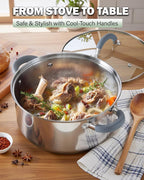 Cook N Home Stock Pot with Lid, 12-Quart Basic Stainless Steel Sauce Cooking - Image 4