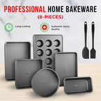 Bakeware Set – 8 Piece – Non-Stick Professional Home Bakeware – Multi Sized - Image 3