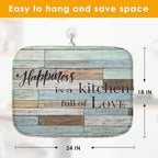 Sanwarm Absorbent Dish Drying Mat, Happiness Is A Kitchen Full of Love - Image 2
