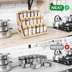 Spice Rack, Spice Organizer -3 Tier Bamboo Spice Racks, Solution - Image 4