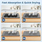Zinovo 5pcs Stone Dish Drying Mats - Image 2
