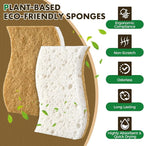 COBETE 12 Pack Natural Biodegradable Kitchen Non Scratch Sponges, Compostable - Image 3