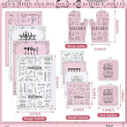 12 Pcs Farmhouse Pink Kitchen Decorations Sets 4 Pink and White Kitchen Towels - Image 3