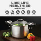 GOTHAM STEEL 5 Qt Stainless Steel Stock Pot Multipurpose Pasta Pot - Image 4