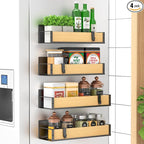 HuggieGems 4 Pack Magnetic Spice Storage Rack Organizer by HuggieGems