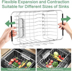 Small Dish Drying Rack in Sink, Extendable Stainless Steel Dish Drainers - Image 6