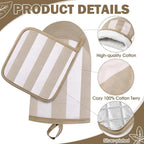 4 Pcs Pot Holders and Oven Mitts Set - Image 3