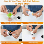 R DRURLCD White Salt and Pepper Grinder Set of 2, Manual Ceramic Spice Mills - Image 3