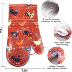 Oven Mitts Set of 2 with Transparent Clear Silicone Shell and Nice Shell Flower - Image 2