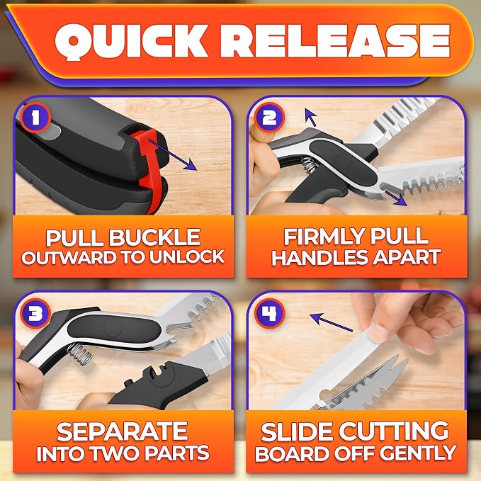 Cutting Board Scissors for Food – 7-in-1 Kitchen Food Scissors - Image 7