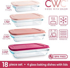 COOK WITH COLOR 8-Piece Deep Glass Baking Dish Set with Plastic Lids – - Image 3