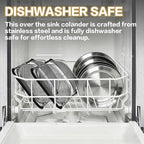 Over the Sink Colander - 6QT Strainers and Colanders - Stainless Steel Strainer - Image 7