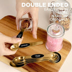 ChefAide Pack of 8 Stainless Steel Magnetic Measuring Spoons Set, Dual Sided - Image 4