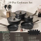 Astercook 19 Pcs Pots and Pans Set Non Stick, Non toxic Healthy Kitchen Cooking - Image 2