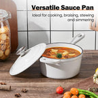 Homikit Small Cast Iron Pot, 2 Quart Enameled Cast Iron Sauce Pan - Image 7