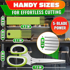 Herb Scissors with 5 Blades and Cover – Stainless Steel Herb Cutter with - Image 2
