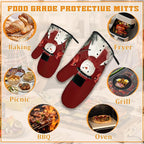Christmas Snowman Oven Mitts and Pot Holders, Cardinal Heat Resistant Oven - Image 5