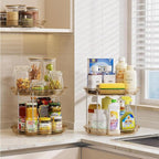 LAMU 2 Pack 2 Tier Lazy Susan Turntable Organizer 10.6'' Rotating Spice Rack - Image 8