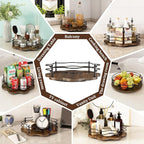 12" Lazy Susan Turntable Organizer, Round Wooden Lazy Susan Organization and - Image 4