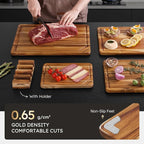 4 Pack Teak Wood Cutting Board Set - Image 6