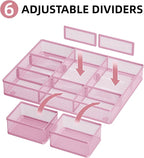 Marbrasse 3 Packs Desk Drawer Organizers, Metal Mesh Dividers - Image 2