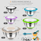 HaWare Mixing Bowls, 24-Piece Stainless Steel Salad Serving Bowl - Image 2