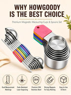 Magnetic Measuring Cups and Spoons Set304 Stainless Steel Dual Scale Set of 15 - Image 2