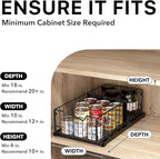 Simple Houseware Pull-Out Cabinet Sliding Basket Organizer, 17.2" D x 9.7" W x - Image 3