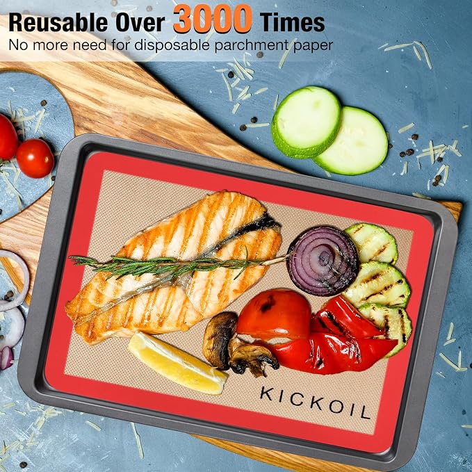 Silicone Baking Mat Set of 3 Non-Stick Baking Sheet - Image 5