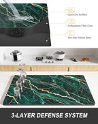 Rnivvi Dish Drying Mat for Kitchen Counter, 12 x 19" Cute Marble Super - Image 4