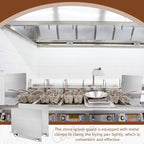Ferraycle 2 Pack 20-1/2" W x 9" H 304 Stainless Steel Fryer Splash Guard - Image 7