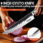 Huusk Japanese Chef Knife 8 Inch Gyuto Knife, Professional Sharp Kitchen Knives - Image 5