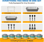 Disposable Chafing Dish Buffet Set – 6 Pack Half Size, Patented Foldable Wire - Image 4