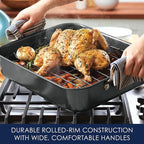 Rachael Ray Brights Hard Anodized Nonstick Roaster / Roasting Pan - Image 3