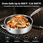 LOLYKITCH 6 QT Tri-Ply Stainless Steel Non Stick Sauté Pan - Image 5