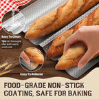 Pavsrmy Baguette Bread Pan, Premium Nonstick Perforated Baguette Pan - Image 3