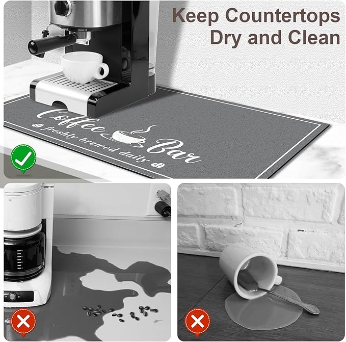 CooRug Absorbent Coffee Mat, Fashion Dish Drying Mat - Image 5