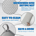2 Pack Microfiber Dish Drying Mat, 24 x 17 inch Super Absorbent Drying Pad - Image 3