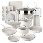 Granitestone Ceraluxe 20 Pc Ceramic Cookware Set Nonstick, Complete Pots and by Granitestone+